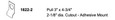 Trimco Trimco 1822-2 Pull 3" x 4-3/4", 2-1/8" Diameter Cutout - Adhesive Mount TRI-1822-2