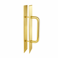 Trimco 1894-3 Ultimate Restroom Push/Pull Plate Combo in 605 Bright Brass finish, angled front view