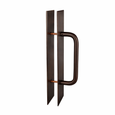 Trimco 1894-3 Ultimate Restroom Push/Pull Plate Combo in 613 Oil Rubbed Bronze finish with copper through-bolts, angled front view