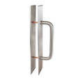 Trimco 1894-3B Ultimate Restroom Push/Pull Plate Combo — Satin Stainless Steel finish, shown from front with pull handle and push plate