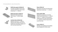 Falcon SC60A Series installation accessories reference sheet listing soffit shoe support SC60A-30, blade stop spacer SC60A-61, auxiliary shoe SC60A-62A, top jamb plate SC60A-18, PA plates SC60A-18PA and SC60A-18PA, and slim cover SC60A-72 with descriptions
