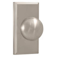 Weslock 3710 Impressa Door Knob Privacy Lock in Satin Nickel with rectangular rose, adjustable latch, and full lip strike