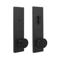 Weslock 6621 Addy Escutcheon Single Cylinder Deadbolt with Mesa Knob – Matte Black finish, exterior and interior escutcheon view