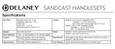 Delaney Hardware Delaney Castille Sandcast - Dummy Handleset DLY-605-CA Delaney Hardware Delaney Castille Sandcast - Dummy Handleset DLY-605-CA