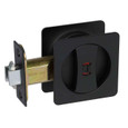 Delaney Contemporary Square Privacy Pocket Door Lock, 622 Matte Black, with latch assembly