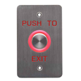 DynaLock 6610E Series - Single Gang, “PUSH TO EXIT” Faceplate, 10-24 VDC Halo-Lighted Piezo REX Push Button