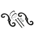 Delaney S Hooks Exterior Shutter Blind Hinges, pair, black iron, complete kit with mounting bolts, washers, and cotter pins