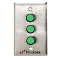 DynaLock 6135M Three Pushbuttons, 1 Gang, Momentary SPDT, 6000 Series - Pushbuttons