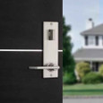 Kwikset 508HRL Interconnect 780 Deadbolt and Hali Lever Set with SmartKey – Satin Nickel (619) – Installed on Exterior Door
