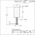 Don-Jo 1463 Detention Floor Stop in Black with 6" Height and 3-1/2" x 2" Base