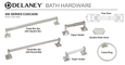 Delaney Cascade 300 Series - Towel Bar Post Only (Round)