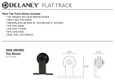 Delaney Hardware Delaney 3000 Series - 6 Foot Low-Profile Top-Mount Sliding Barn Door Split Track Hardware Kit, US19 Black Finish DLY-BD3064