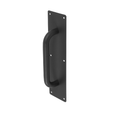 Delaney 11-3/4" Round with Plate, Barn Door Pull Handle, US19 Black Finish