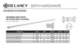 Delaney 5' Shower Rod Set with Adjustable Flange, Polished Chrome Finish