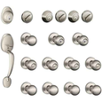 Schlage Residential J400 Barcelona Handleset with Corona Knob Whole House Package - 14-Piece Keyed Entry Set