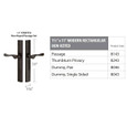 Emtek Emtek 8243 STRETTO Narrow Trim Lockset, 1-1/2" x 11" Modern Rectangular Non-Keyed, Brass Tubular, Privacy EMTEK-8243