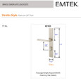 Emtek 8444 STRETTO Narrow Trim Lockset, 1-1/2" x 11" Modern Rectangular Keyed, Brass Tubular, Single Cylinder