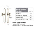 Emtek Emtek 7045 STRETTO Narrow Trim Lockset, 2" x 10-1/2" Concord Non-Keyed, Brass Tubular, Dummy Pair EMTEK-7045