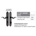 Emtek Emtek 7042 STRETTO Narrow Trim Lockset, 2" x 10-1/2" Concord Keyed, Brass Tubular, Dummy (Pair) EMTEK-7042