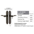 Emtek Emtek 4045 STRETTO Narrow Trim Lockset, 2" x 10" Arched Non-Keyed, Brass Tubular, Dummy Pair EMTEK-4045