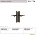 Emtek Emtek 4045 STRETTO Narrow Trim Lockset, 2" x 10" Arched Non-Keyed, Brass Tubular, Dummy Pair EMTEK-4045