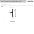 Emtek 4045 STRETTO Narrow Trim Lockset, 2" x 10" Arched Non-Keyed, Brass Tubular, Dummy Pair