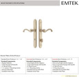 Emtek 4243 STRETTO Narrow Trim Lockset, 1-1/2" x 11" Arched Non-Keyed, Brass Tubular, Privacy