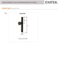 Emtek Emtek 4046 STRETTO Narrow Trim Lockset, 1-1/2" x 11" Arched Non-Keyed, Brass Tubular, Dummy Pair EMTEK-4046