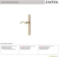 Emtek 4043 STRETTO Narrow Trim Lockset, 1-1/2" x 11"  Arched Non-Keyed, Brass Tubular, Dummy Single Sided