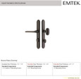 Emtek 4044 STRETTO Narrow Trim Lockset, 1-1/2" x 11" Arched Keyed, Brass Tubular, Dummy (Pair)