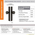 Emtek Emtek 5143 STRETTO Narrow Trim Lockset, 1-1/2" x 11" Rectangular Non-Keyed, Brass Tubular, Passage EMTEK-5143