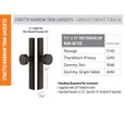 Emtek Emtek 5243 STRETTO Narrow Trim Lockset, 1-1/2" x 11" Rectangular Non-Keyed, Brass Tubular, Privacy EMTEK-5243