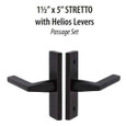 Emtek Emtek 5507 STRETTO Narrow Trim Lockset, 1-1/2" x 5" Non-Keyed, Brass Tubular, Passage EMTEK-5507