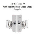 Emtek Emtek 5507 STRETTO Narrow Trim Lockset, 1-1/2" x 5" Non-Keyed, Brass Tubular, Passage EMTEK-5507