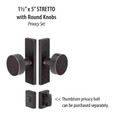 Emtek Emtek 5607 STRETTO Narrow Trim Lockset, 1-1/2" x 5" Non-Keyed, Brass Tubular, Privacy EMTEK-5607