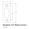 Emtek 83224 Standard Deadbolt Strike Plate, 1/4" Radius Corners