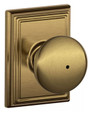 Schlage Residential F40 - Privacy Lock - Siena Knob, 16080 Latch and 10027 Strike