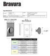 Bravura Bravura Macon with Rectangle Trim Privacy Knobset, Grade 2 BVR-BV906083