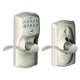 Schlage Residential FE595 - Camelot Keypad Entry with Flex-Lock Door Lever Set with Accent Interior Lever