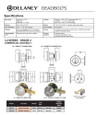 Delaney Hardware Delaney LU Series - Grade 2 Single Cylinder Deadbolt, Stainless Steel (US32D) Finish 300602
