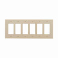 Eaton PJ266V Decorator / GFCI wallplate, Ivory, Decorator Cutout, Polycarbonate, 6-Gang, Mid-size