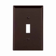 Eaton PJ1B Toggle wallplate, Brown, Toggle Cutout, Polycarbonate, Single- gang, Mid-size