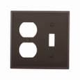 Eaton PJS2B Screwless wallplate, Screwless, Brown, Toggle Cutout, Polycarbonate, Two- gang, Mid-size