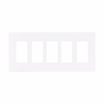Eaton PJS265W Screwless wallplate, Screwless, White, Decorator Cutout, Polycarbonate, Five- gang, Mid-size
