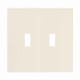 Eaton PJS2LA2 Screwless wallplate, Screwless, Almond, Toggle Cutout, Polycarbonate, 02- gang, Mid-size