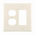 Eaton PJ826LA-SP-L combination wallplate, Wallplate 2G Dup/Deco Combo Poly Mid LA Eaton PJ826LA-SP-L combination wallplate, Wallplate 2G Dup/Deco Combo Poly Mid LA