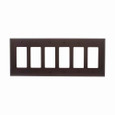 Eaton PJ266B Decorator / GFCI wallplate, Brown, Decorator Cutout, Polycarbonate, 6-Gang, Mid-size
