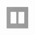 Eaton PJS262GY Screwless wallplate, Screwless, Gray, Decorator Cutout, Polycarbonate, Two- gang, Mid-size