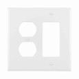 Eaton PJ826W-SP-L2 combination wallplate, Wallplate 2G Dup/Deco Combo Poly Mid WH, Retail box Eaton PJ826W-SP-L2 combination wallplate, Wallplate 2G Dup/Deco Combo Poly Mid WH, Retail box
