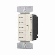Eaton PT18M-A Accell minute timer, 5, 10, 15, 30, and 60 minute default time settings, 15A, 120V, Wire leads, Five button, Almond, Load type: Incandescent, halogen, MLV, ELV, fluorescent, CFL, LED, Single-pole, Polycarbonate, 1800W